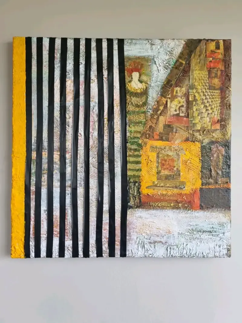 Cuadro acrílico con técnica mixta 60x60 cm