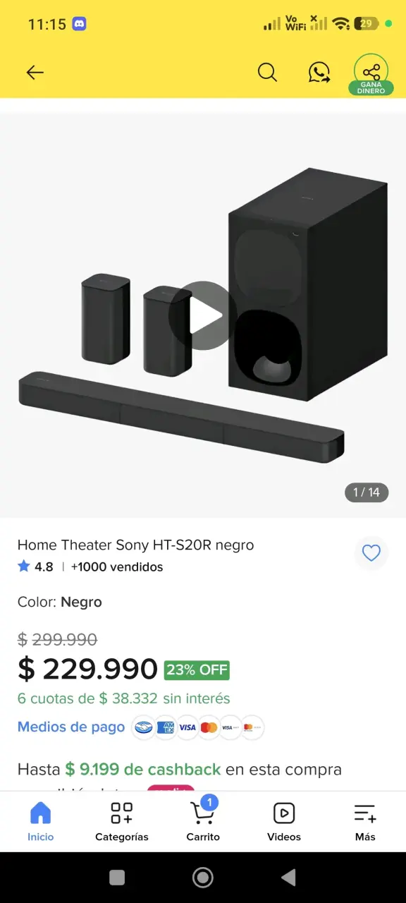 Home Theater Sony HT-S20R Negro - 1