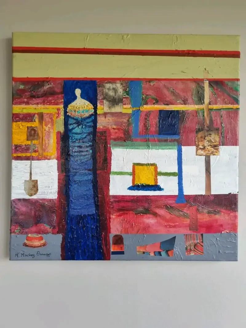 Cuadro acrílico con técnica mixta 60x60 cm