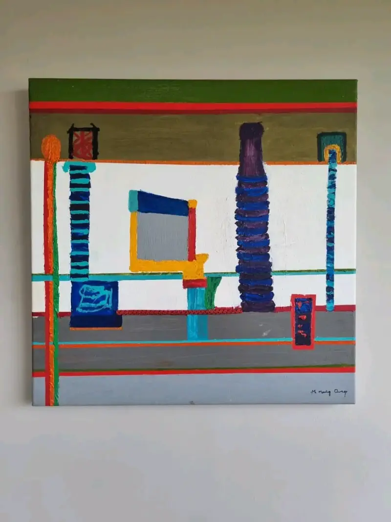 Cuadro acrílico con técnica mixta 60x60 cm