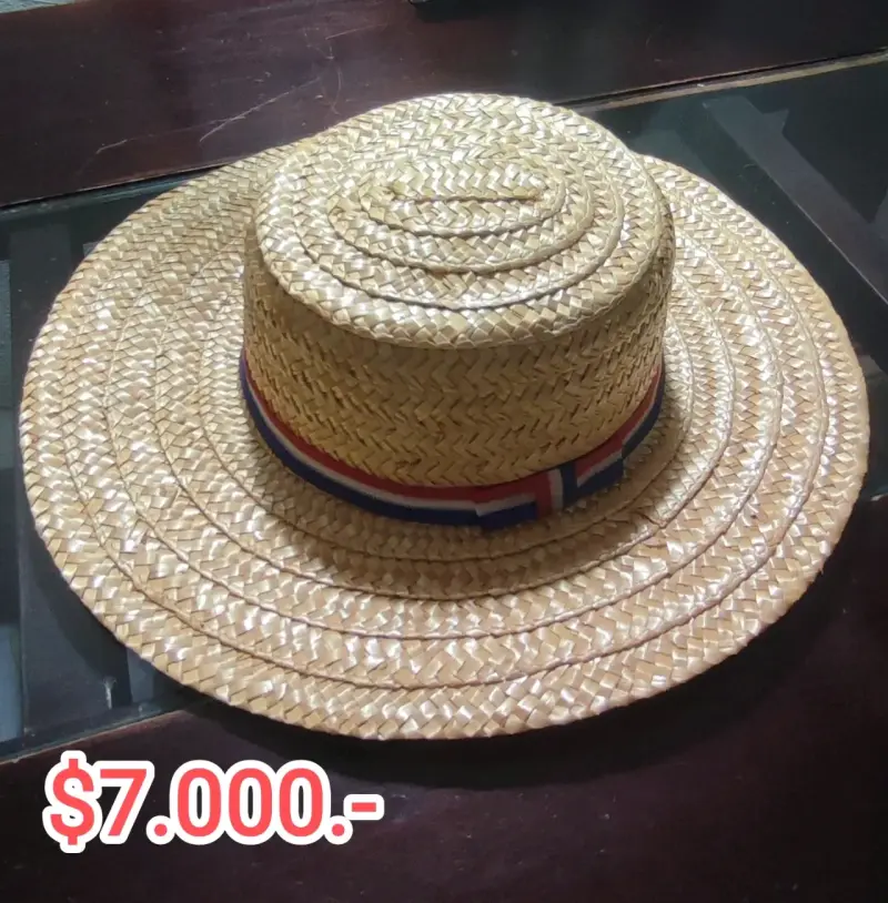 Sombrero de paja con cinta tricolor