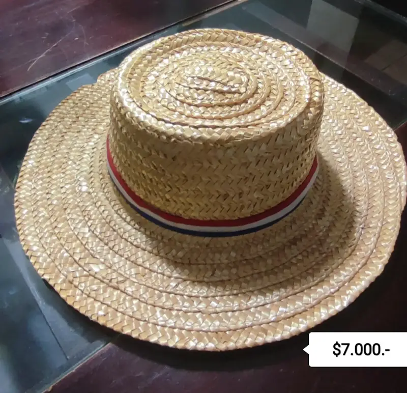 Sombrero de paja con cinta tricolor