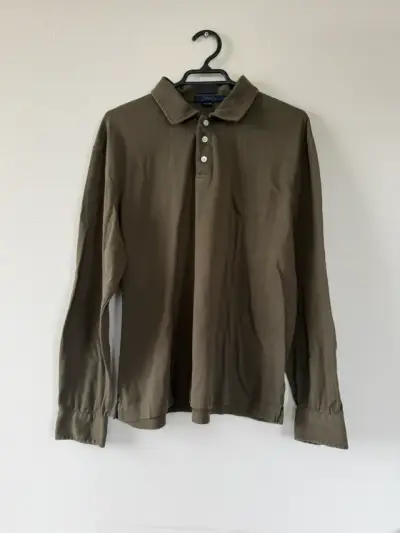 Polera tipo polo manga larga J crew L - miniatura 1