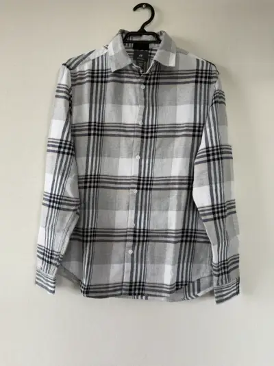 Camisa de franela a cuadros gris H&M - miniatura 1