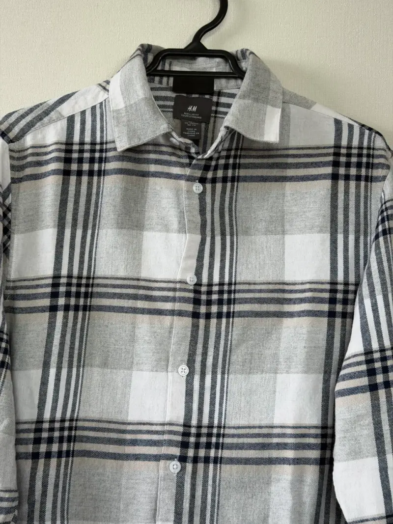 Camisa de franela a cuadros gris H&M - 2