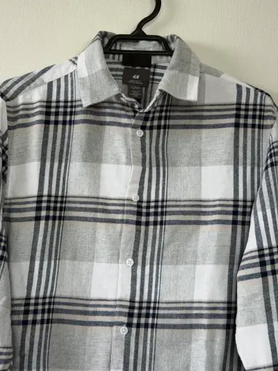 Camisa de franela a cuadros gris H&M - miniatura 2