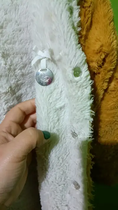 Chaqueta de peluche para niños color mostaza - miniatura 4