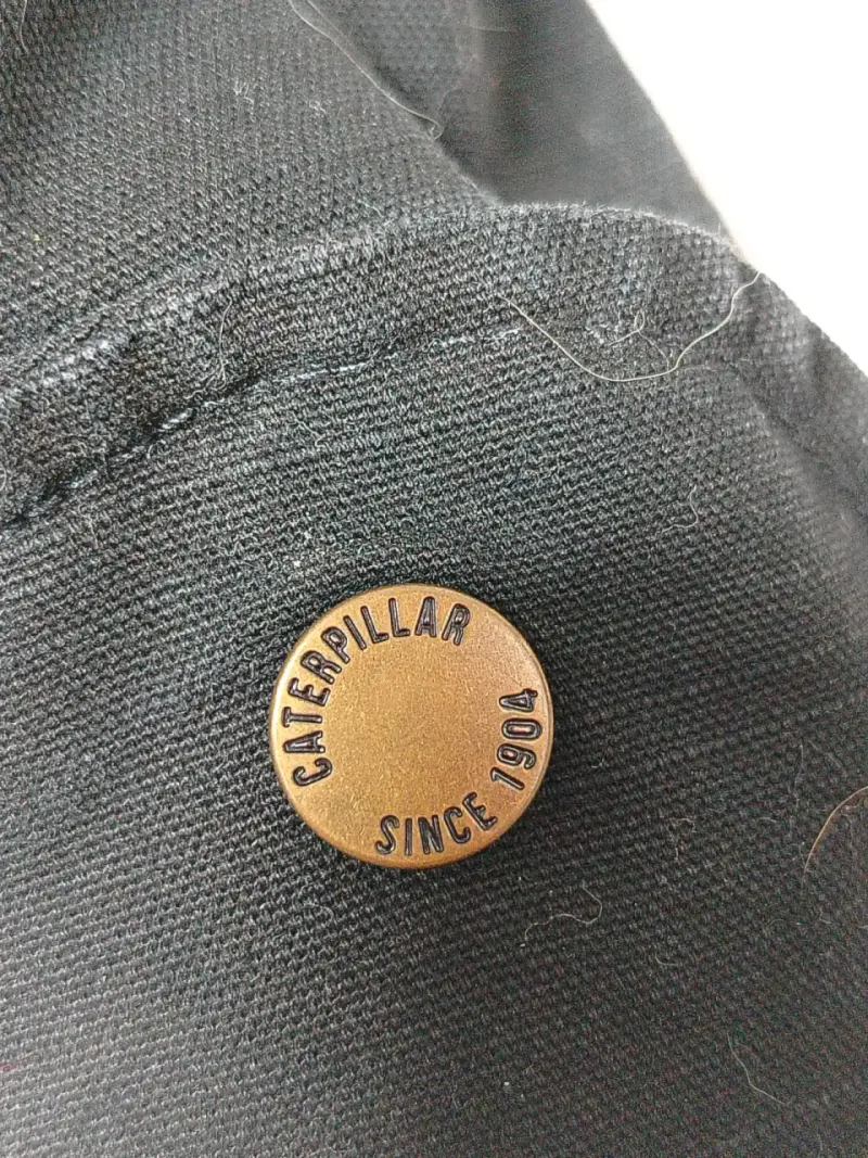 Chaqueta negra de algodón con cierre y botones - 5