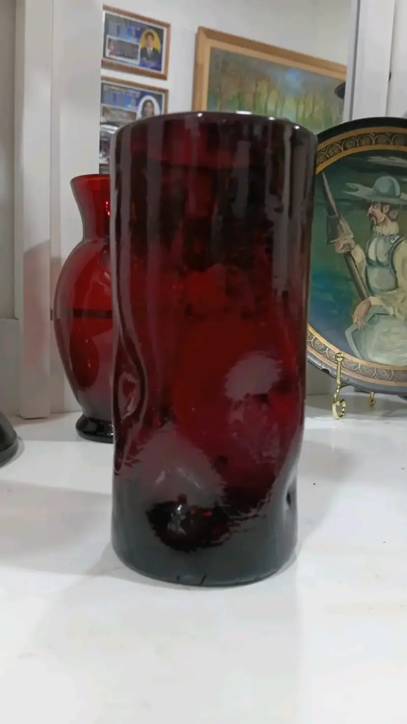 Jarron Cristal Rojo "24 huellas" - 1