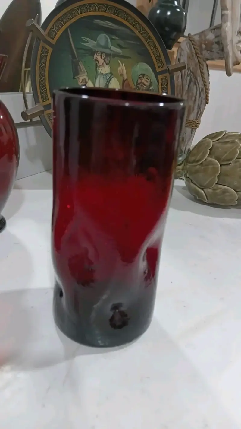 Jarron Cristal Rojo "24 huellas" - 2