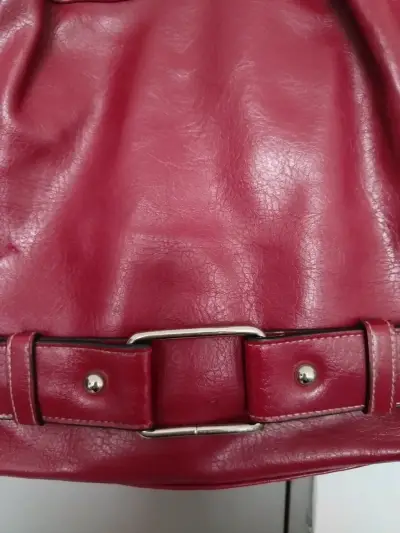 Bolso de cuero rojo con asas resistentes - miniatura 3