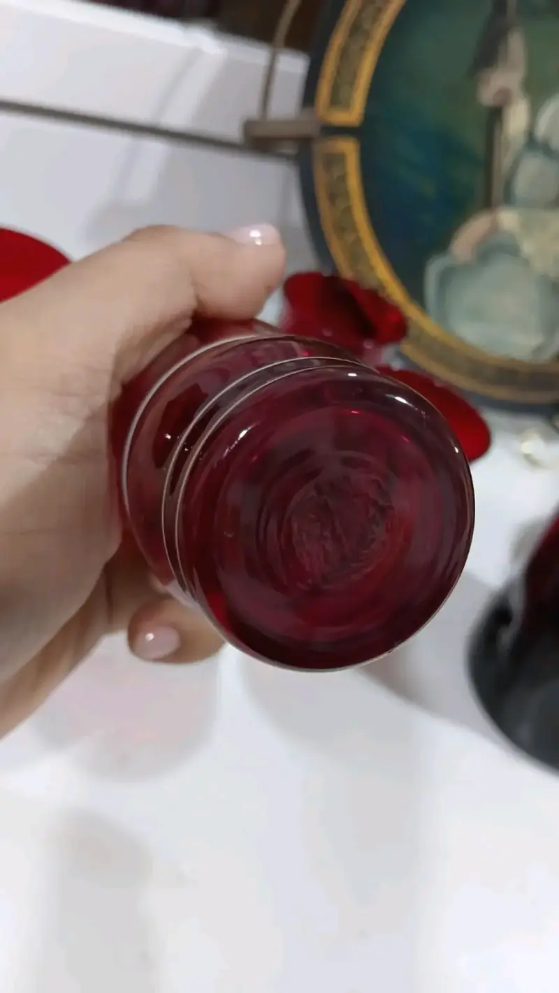 6 vasos cristal rojo rubí - 4