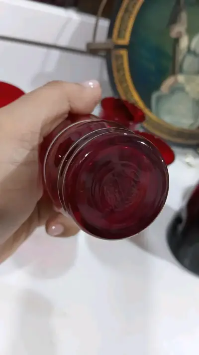 6 vasos cristal rojo rubí - miniatura 4