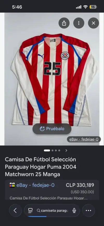 Camiseta de fútbol Paraguay año 2004 - miniatura 6
