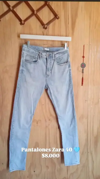 Jeans de mezclilla con diseño bordado talla 40 - miniatura 2