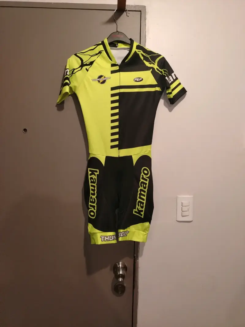 Traje de ciclismo Thunderbolt amarillo y negro - 1