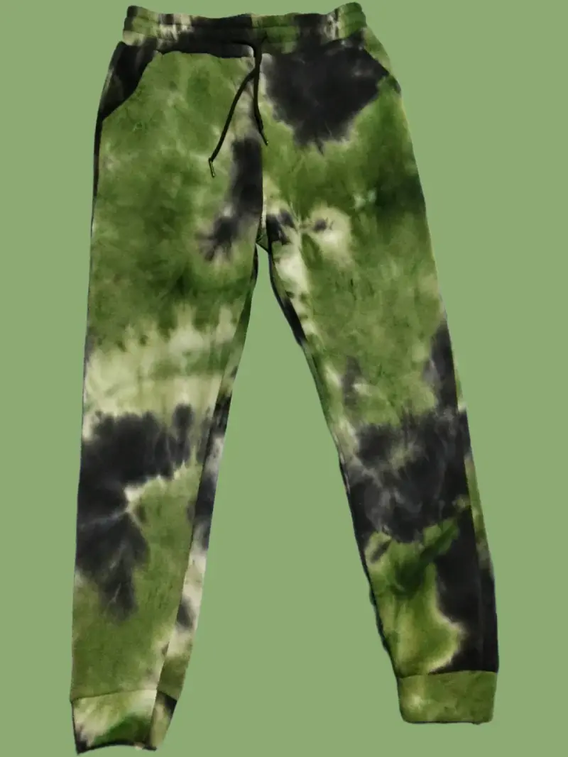 Pantalones deportivos tie-dye verde y negro - 1