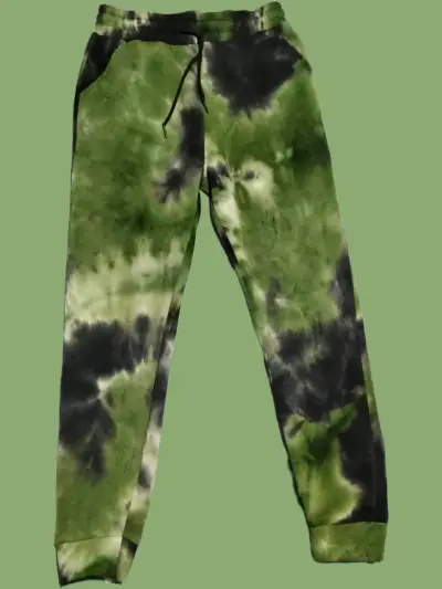 Pantalones deportivos tie-dye verde y negro - miniatura 1
