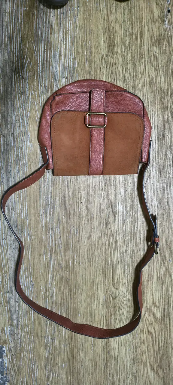 Cartera bandolera de cuero marrón - 2