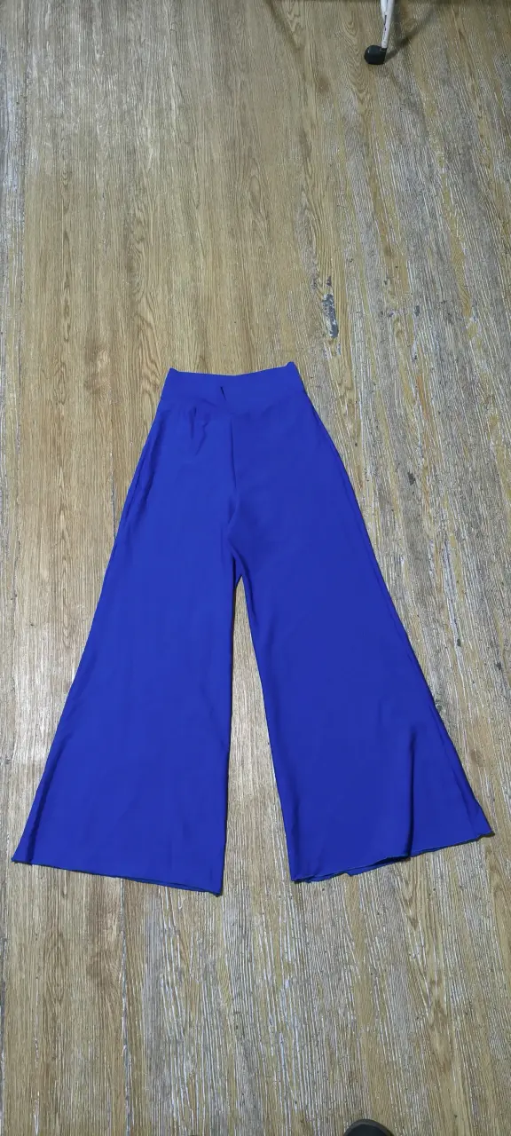 Pantalones palazzo azul eléctrico para mujer