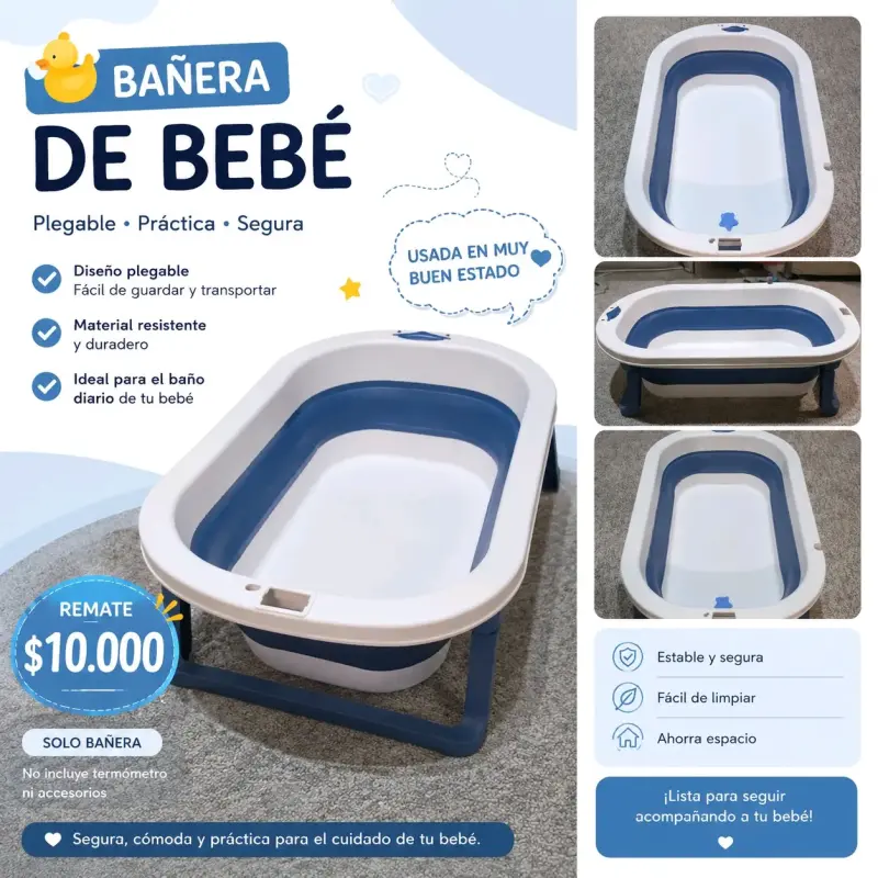 Bañera plegable para bebé en buen estado