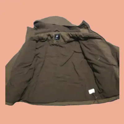 Chaqueta impermeable con capucha color caqui - miniatura 2