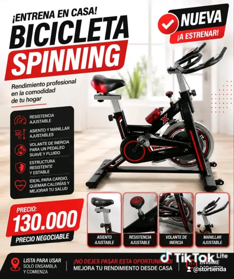 Bicicleta de Spinning Nueva Ajustable