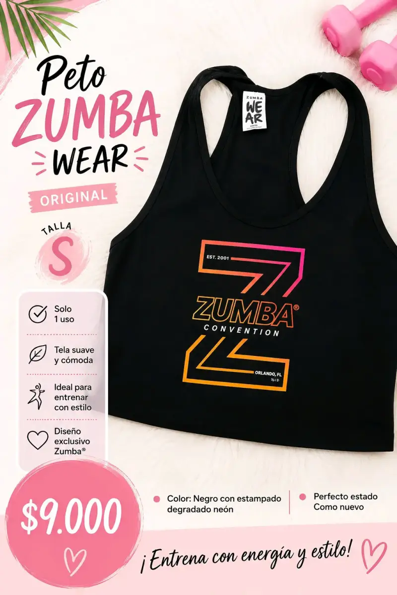 Peto Zumba Wear Negro Estampado Neón