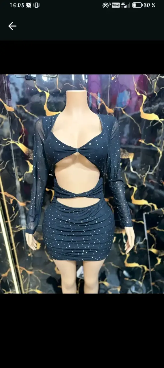 Vestido negro con brillo - 2