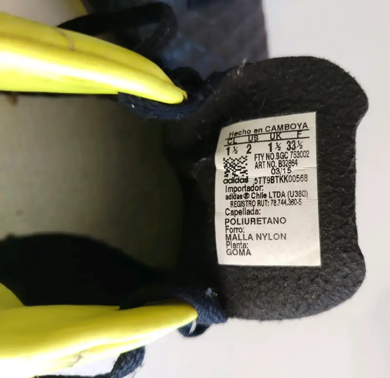 Zapatillas fútbol Adidas negras amarillas N 33,5 - 5
