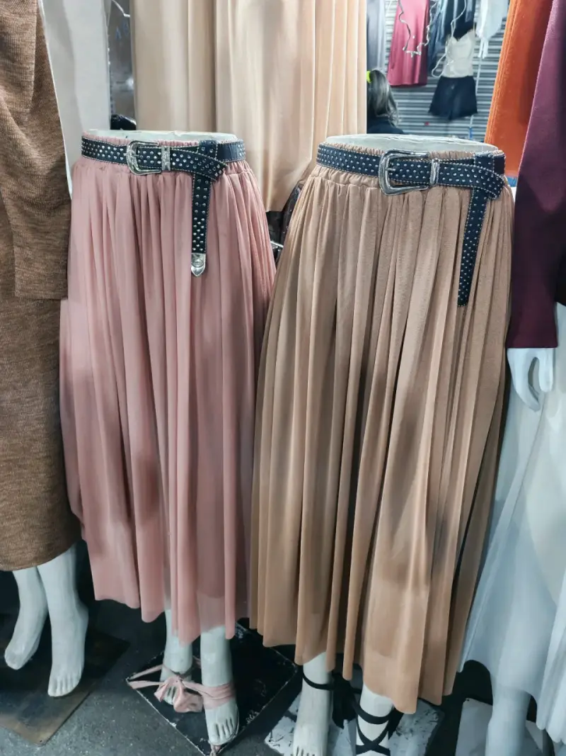 Falda  larga elegante vino y rosa - 4
