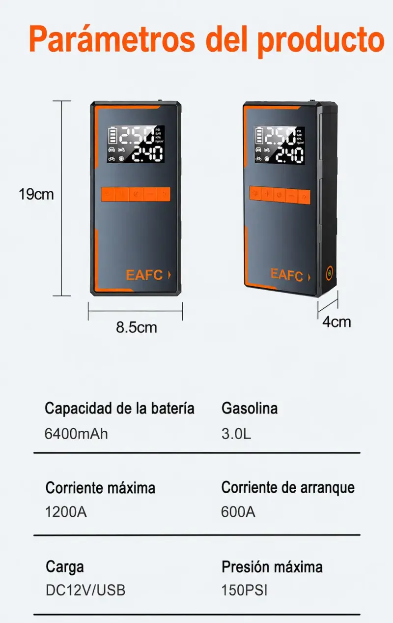 Partidor de Batería/powerbank/inflador/linterna - 5