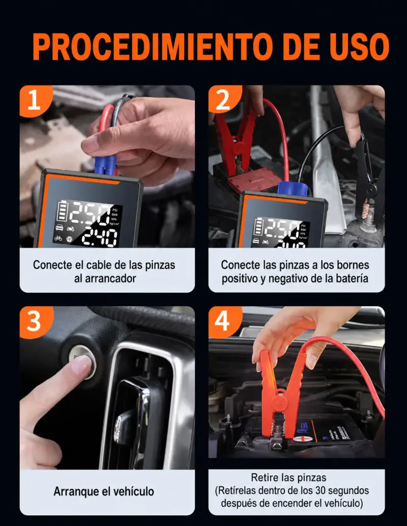 Partidor de Batería/powerbank/inflador/linterna - 6