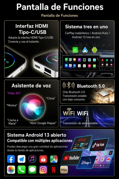 AI Box Android 13 con Bluetooth y WiFi. YouTube - miniatura 2