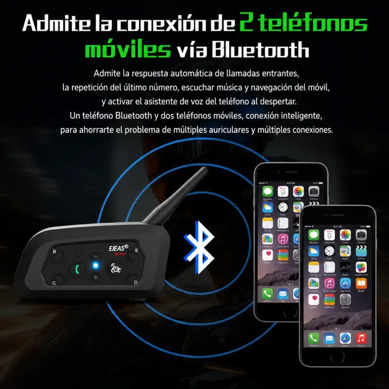 Intercomunicador Bluetooth Ejeas V6 pro+ - 3