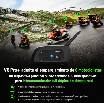 Intercomunicador Bluetooth  Ejeas V6 pro+ - miniatura 4
