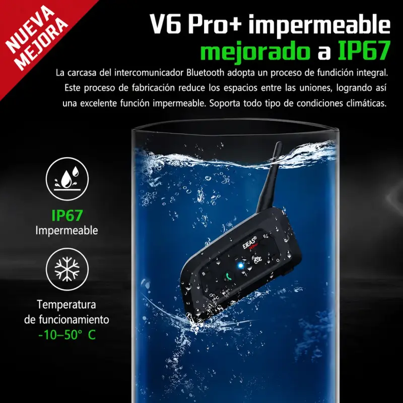 Intercomunicador Bluetooth Ejeas V6 pro+ - 5