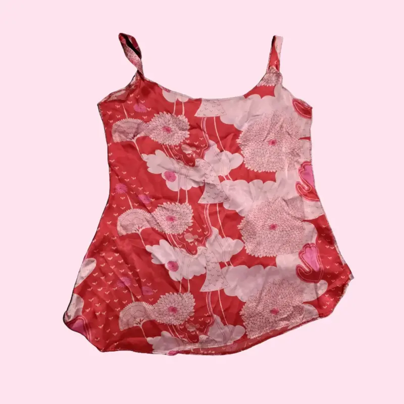 Blusa de tirantes estampada floral roja