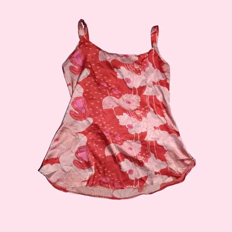 Blusa de tirantes estampada floral roja - 2