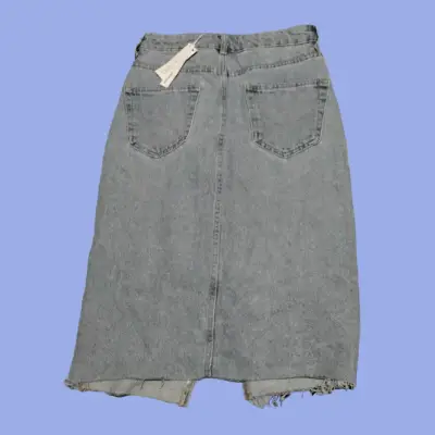Falda de mezclilla gris con diseño moderno - miniatura 2
