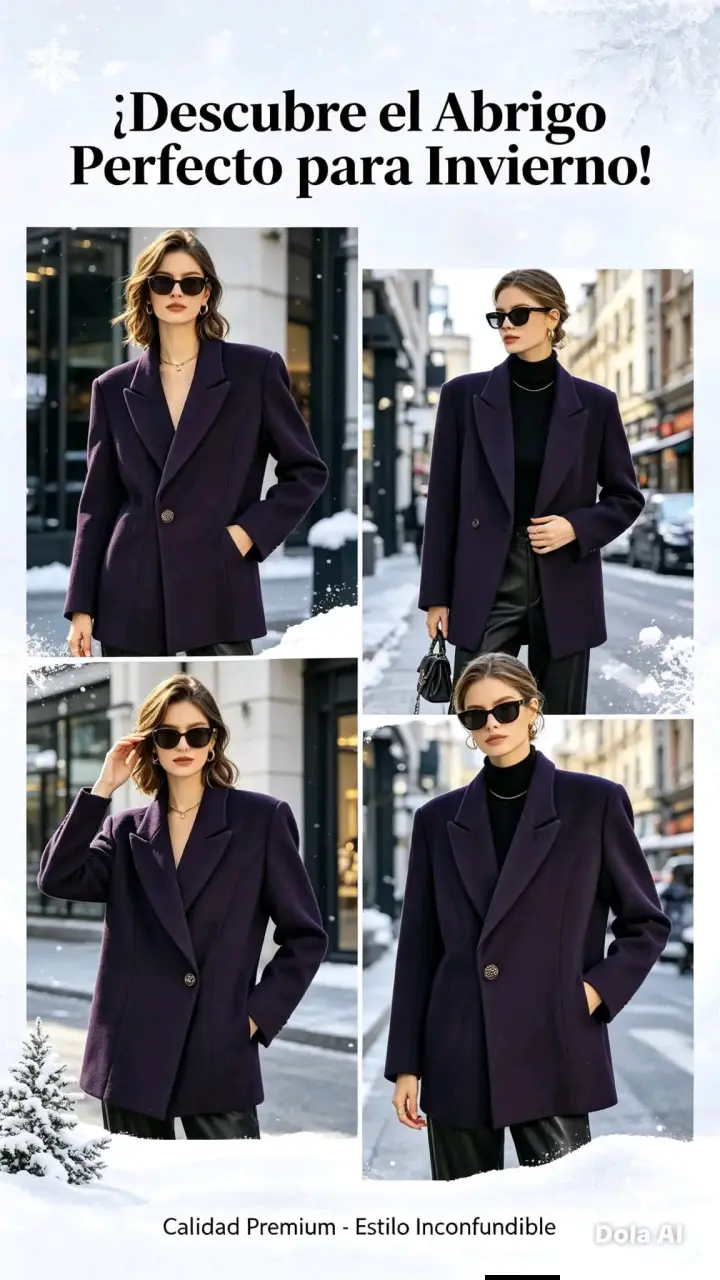 Abrigo de Invierno Mujer Estilo Elegante