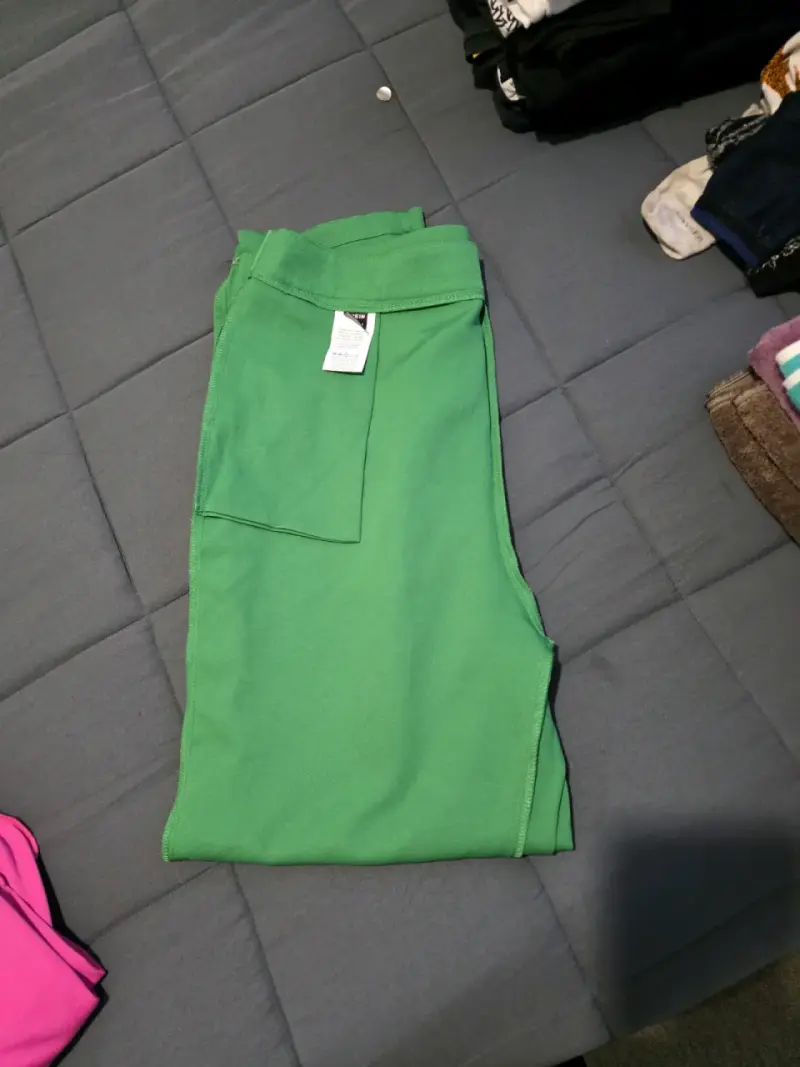 Pantalones verdes de algodón para mujer - 1