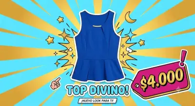 Top azul sin mangas para mujer - miniatura 1