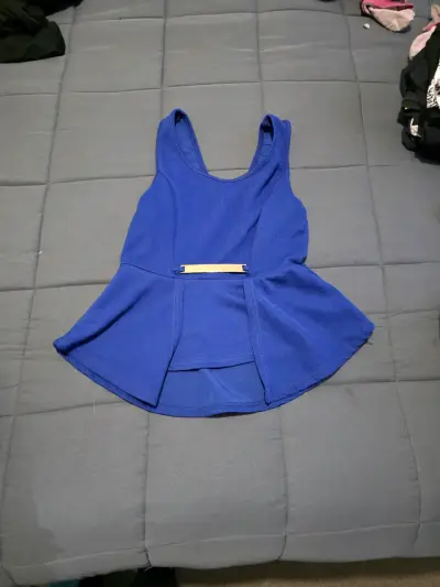 Top azul sin mangas para mujer - miniatura 2