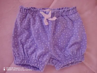 Shorts de bebé morados con lunares - miniatura 1