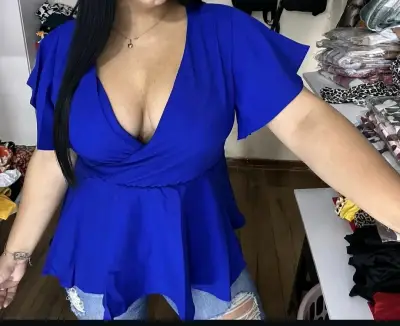 Blusa Peplum Azul Cobalto An Shun - miniatura 2