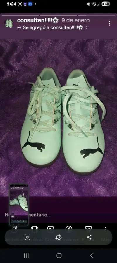 Zapatillas deportivas Puma color menta - miniatura 1