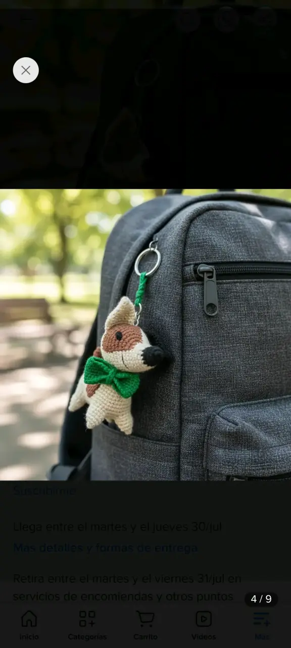 Llavero Perritos con Corbatín tejido a crochet - 1