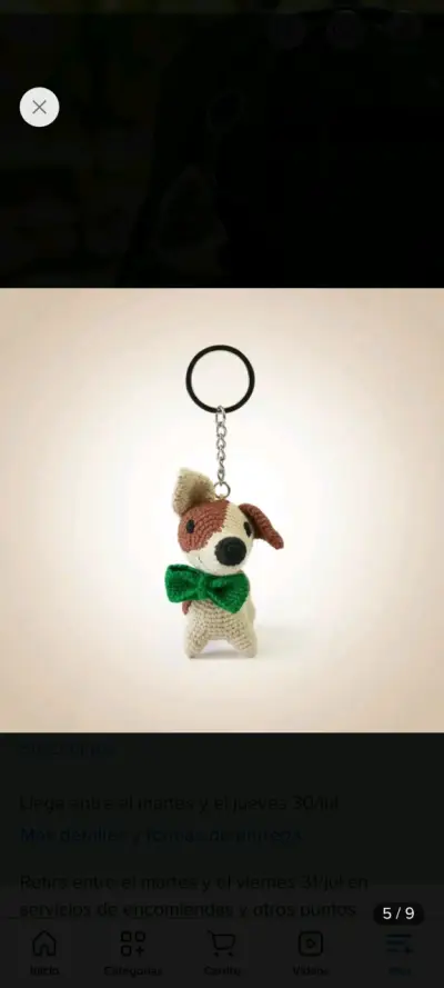 Llavero Perritos con Corbatín tejido a crochet - miniatura 4