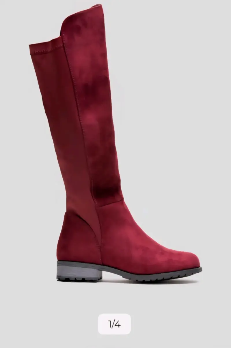 Botas altas de gamuza color burdeos - 1